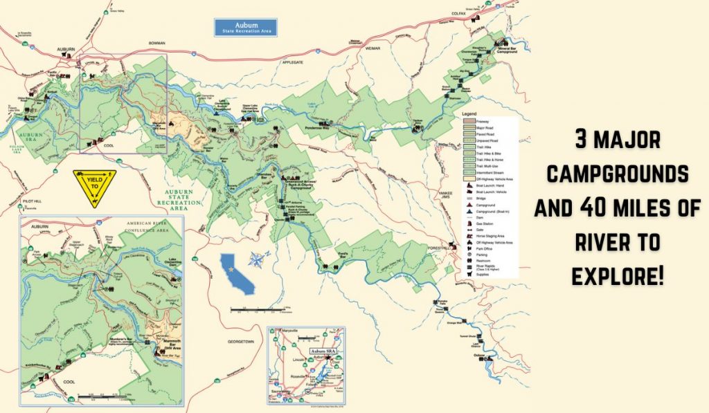 Auburn State Recreation Area Gold Panning Map American River