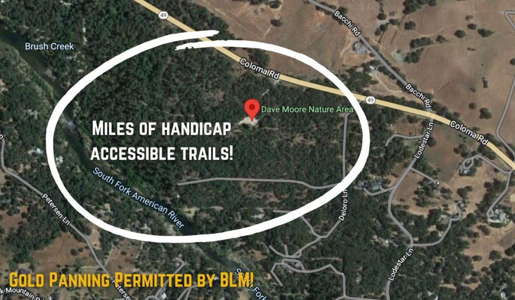 Dave Moore Nature Area Gold Panning Map American River