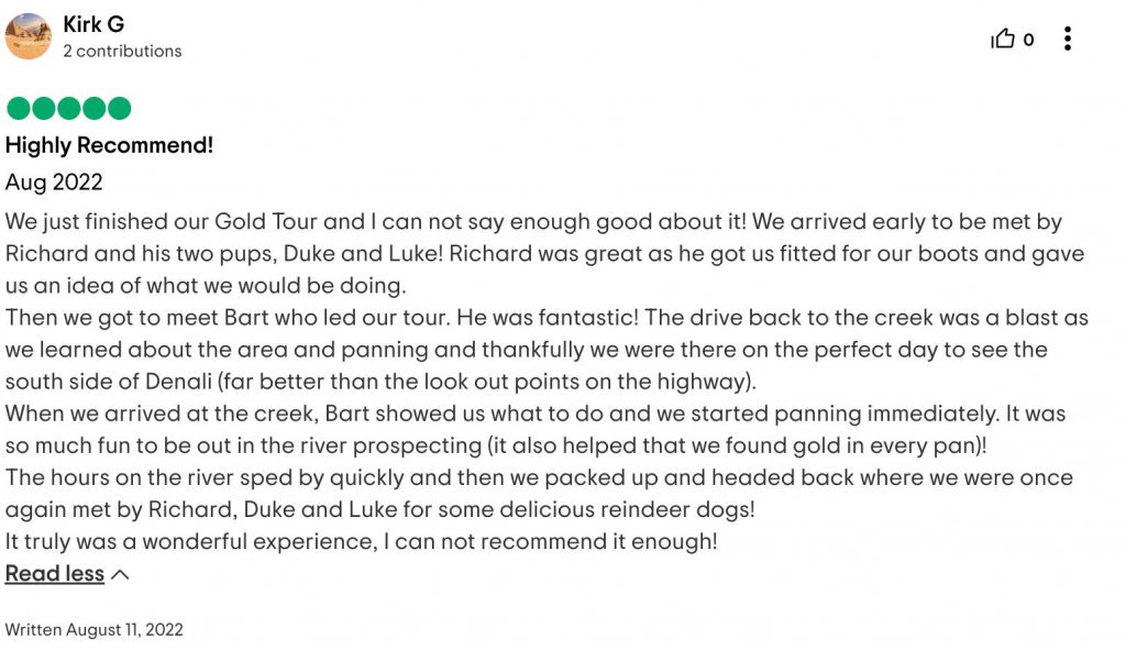 Denali Gold Tours Review