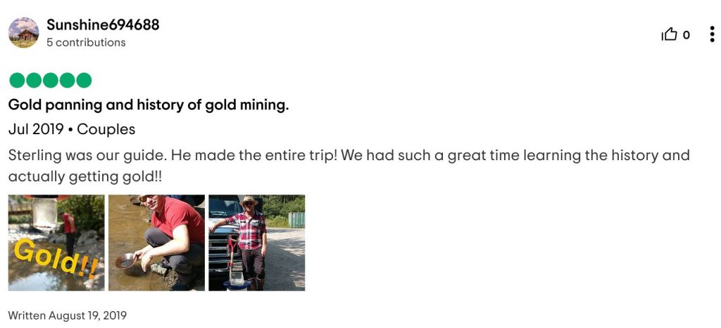 Historic Gold Mining & Panning Adventure Review