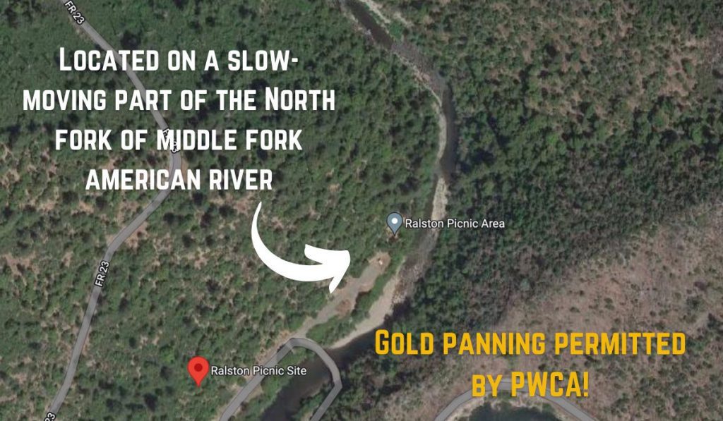 Ralston Picnic Foresthill Gold Panning Map American River