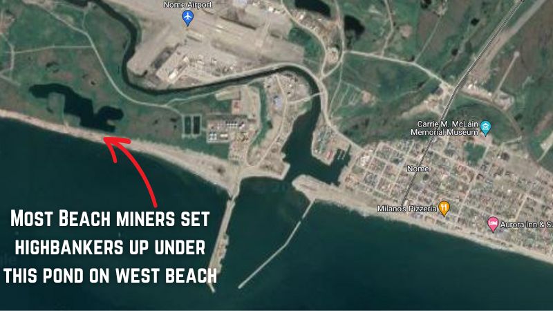 Nome West Beach Mining Highbanker Location