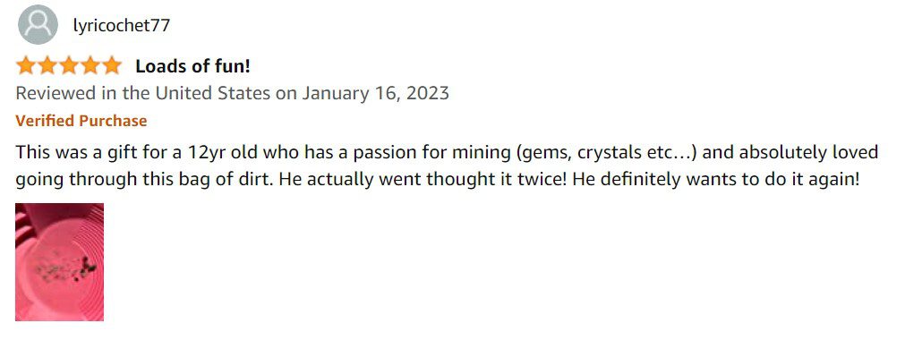 Sluiceboy gold paydirt on Amazon review